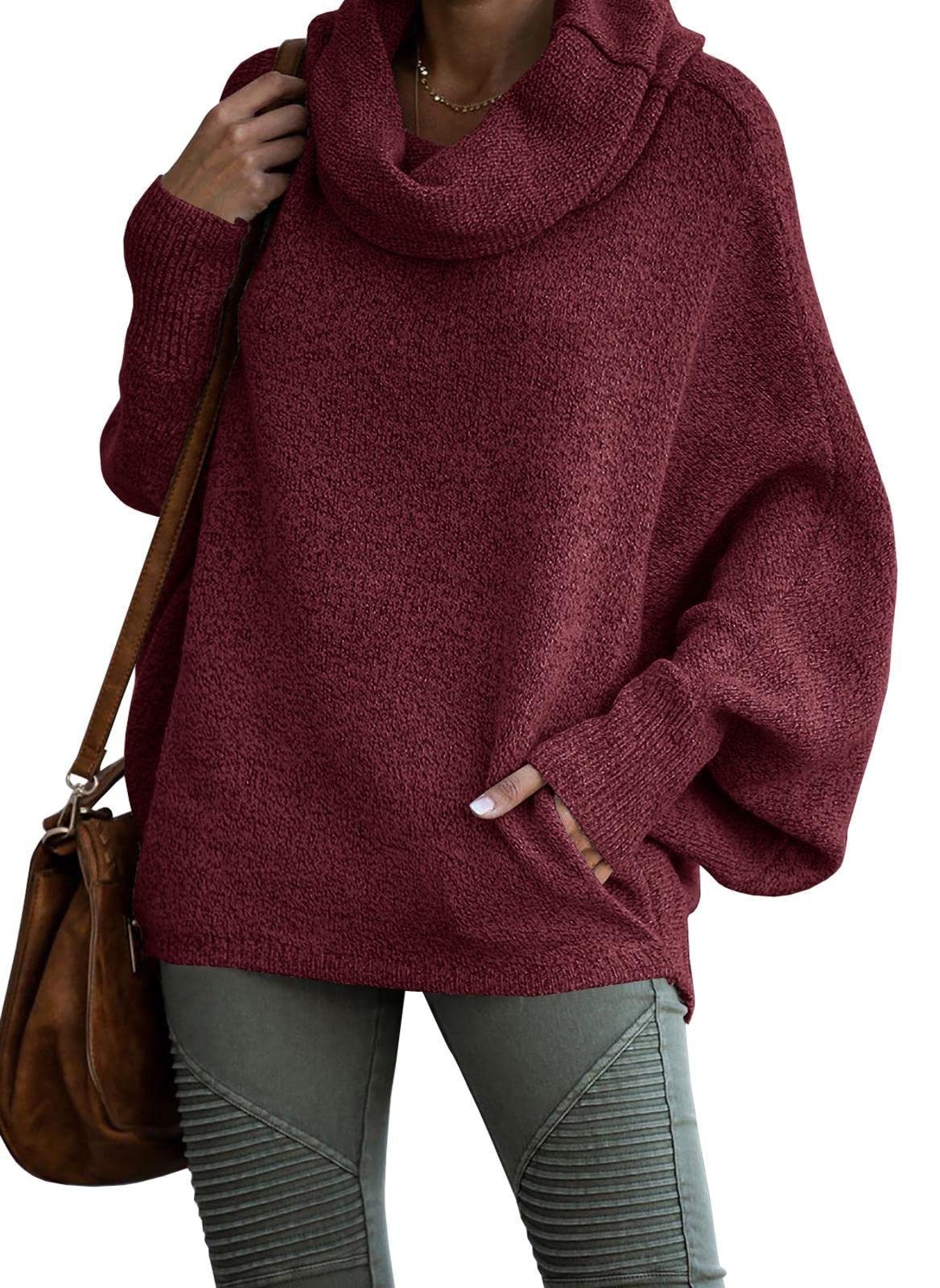 ✨Women's Cowl Neck Pullover Sweaters with Pockets (Buy 2 Free Shipping)