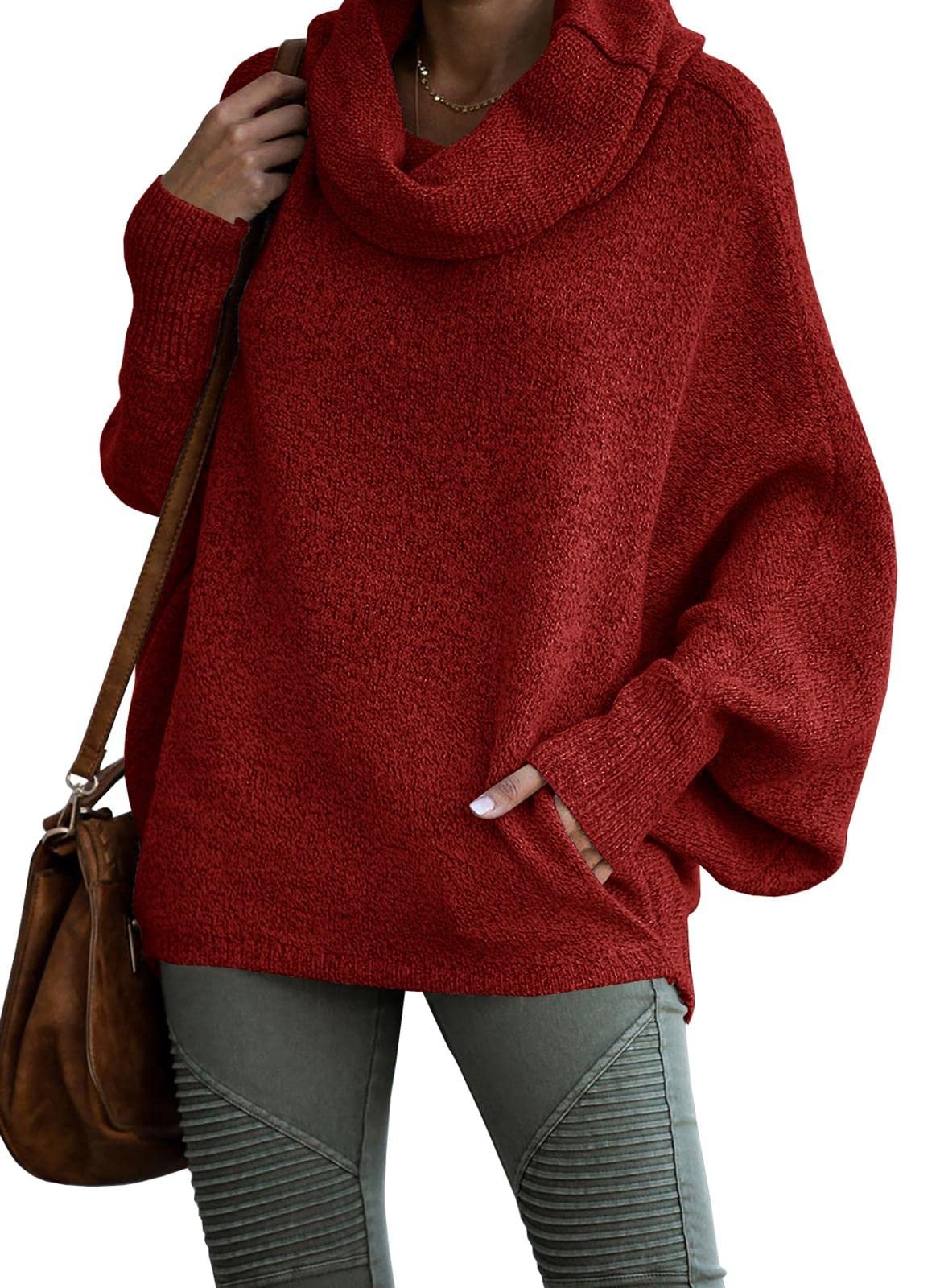 ✨Women's Cowl Neck Pullover Sweaters with Pockets (Buy 2 Free Shipping)