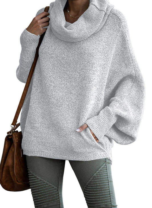 ✨Women's Cowl Neck Pullover Sweaters with Pockets (Buy 2 Free Shipping)